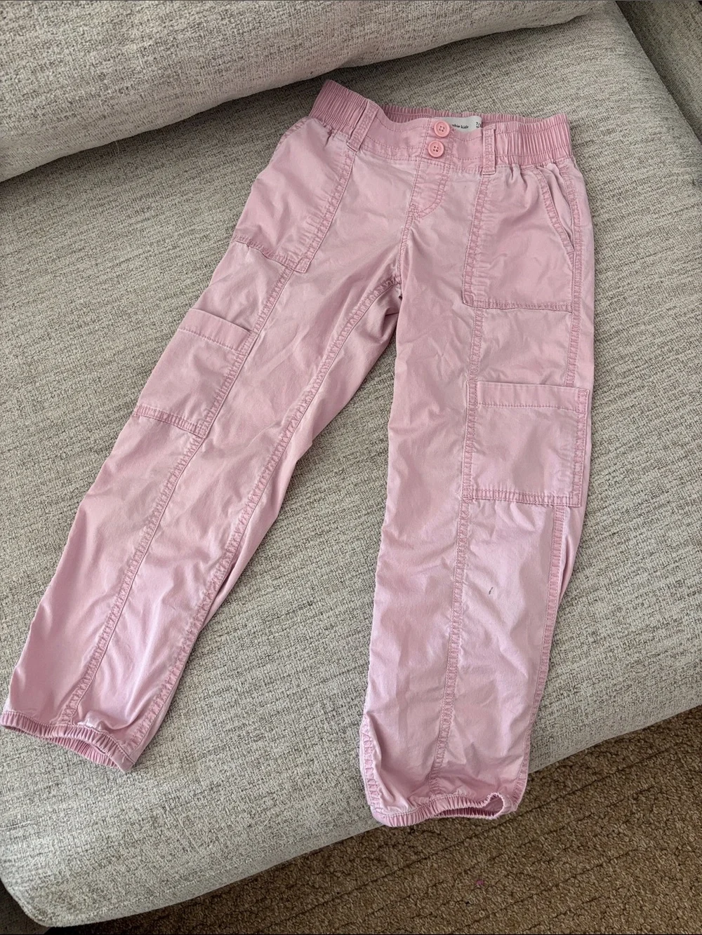 abercrombie kids light pink cargo jogger pants